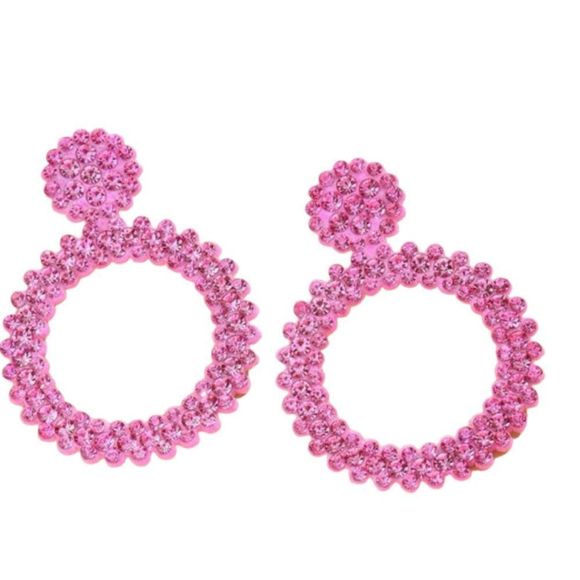 Pink Stone Earrings- Brand New from Glamorous Accessories - Picture 1 of 2